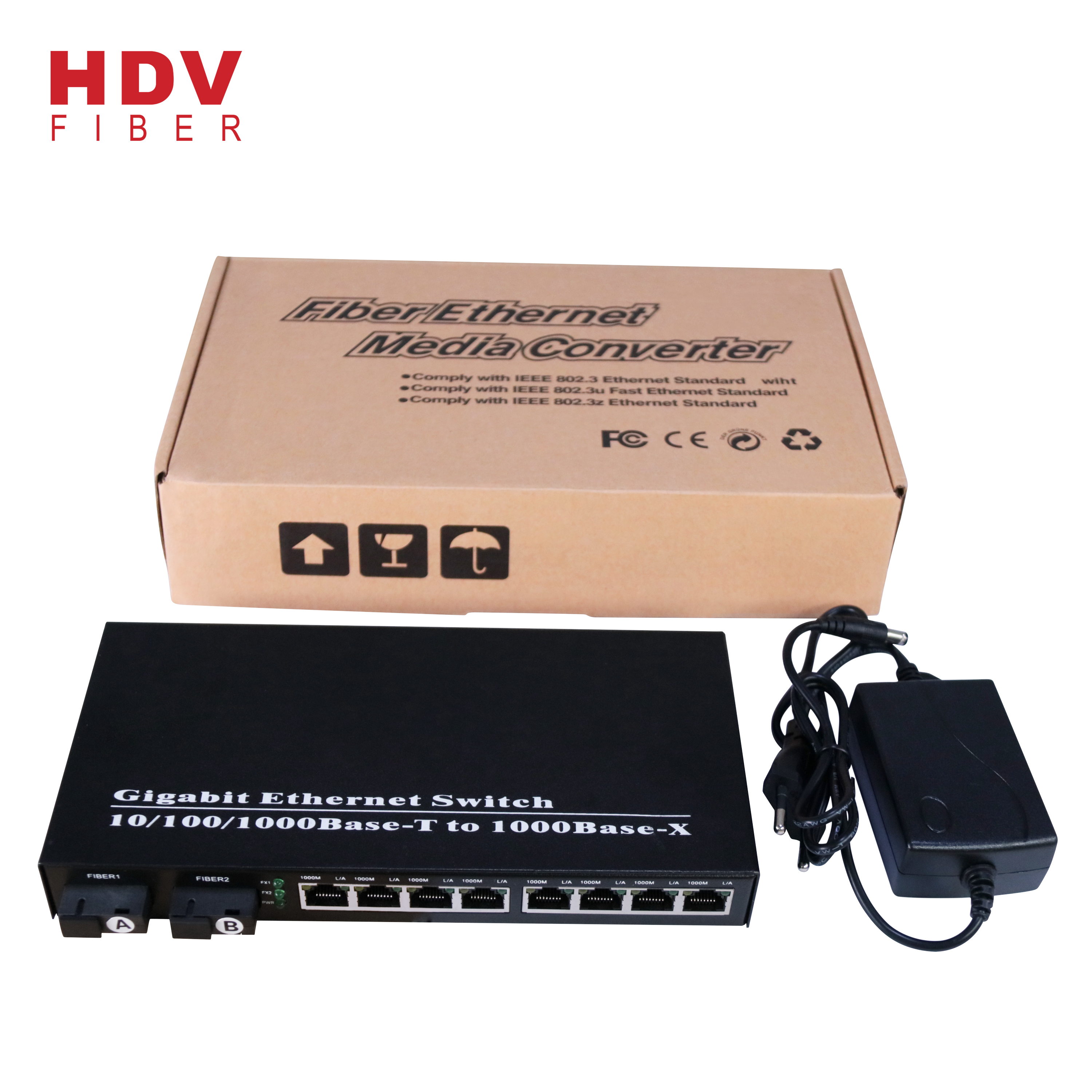 China Full Gigabit Optical Fiber 8 RJ45 Port 5v Networking Switch